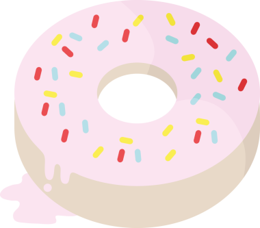 Bir insan tarafından çizilmiş buzlu donutun düz renkli çizimi