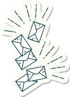 Bir insan tarafından çizilmiş dövme stili düşen harflerin etiketi.