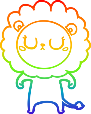 gökkuşağı gradyan çizgi çizimi bir insan tarafından çizilmiş bir aslan