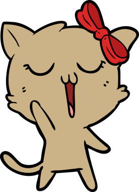 Bir insan tarafından çizilmiş çizgi film kedisi.