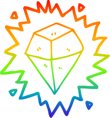 gökkuşağı gradyan çizgi çizimi bir insan tarafından çizilmiş parlayan kristal bir çizgi