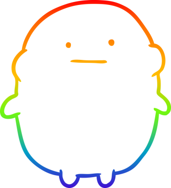 Gökkuşağı gradyanı çizimi. Bir insan tarafından çizilmiş şişman bir insan.