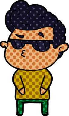 Bir insan tarafından çizilmiş havalı bir çizgi film.