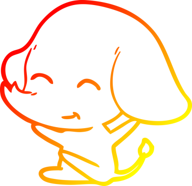 Bir insan tarafından çizilmiş şirin bir fil çizimi.