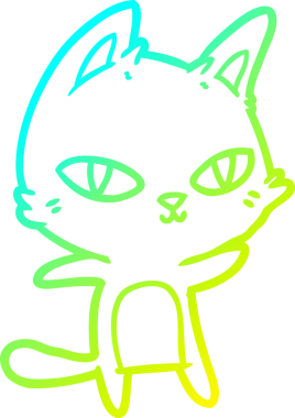 Bir çizgi film kedisinin insan tarafından çizilmiş soğuk çizgi çizimi.