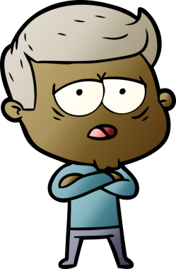 Bir insan tarafından çizilmiş yorgun bir adam.