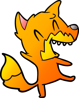Bir insan tarafından çizilmiş tilki çizgi film karakteri