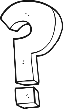 Bir insan tarafından çizilmiş siyah beyaz soru işareti.