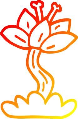 Bir insan tarafından çizilen nilüfer çiçeğinin sıcak çizgi çizimi