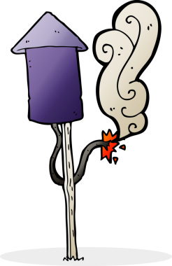 bir insan tarafından çizilmiş havai fişek karikatürü