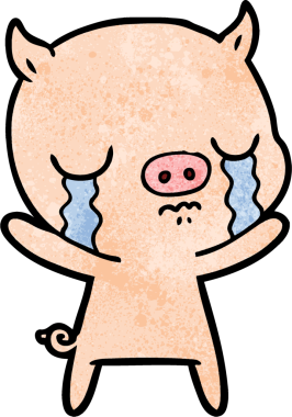 Bir insan tarafından çizilmiş domuz ağlaması.