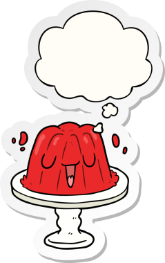 Düşünce baloncuklu çizgi film jölesi insan tarafından çizilmiş bir çıkartma.