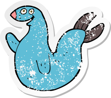 Bir insan tarafından çizilmiş, kederli bir karikatür çıkartması.