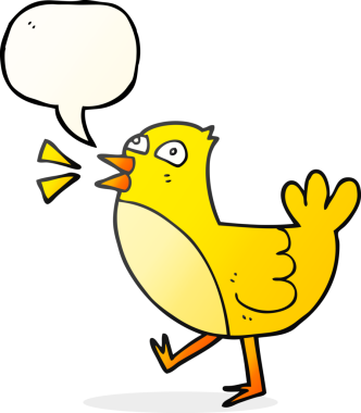 Bir insan tarafından çizilmiş serbest konuşma balonu karikatür kuşu