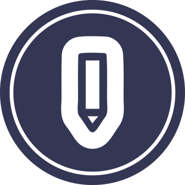 Bir insan tarafından çizilmiş basit dairesel kalem simgesi