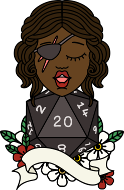 Retro Dövme Tarzı Bir insan tarafından çizilmiş 20 zarlı düzenbaz insan