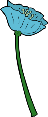 Bir insan tarafından çizilmiş karikatür çiçeği