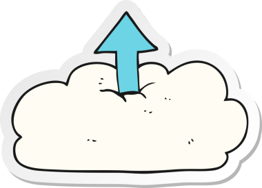 Bir insan tarafından çizilmiş buluta yüklenen bir karikatür etiketi