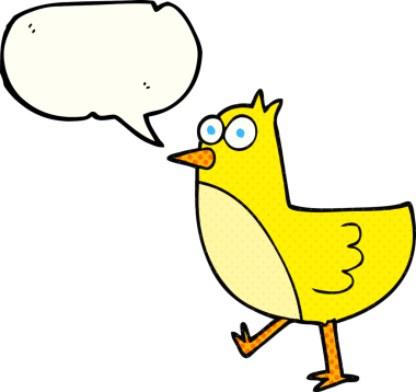 Bir insan tarafından çizilmiş serbest çizilmiş çizgi roman konuşma balonu çizgi film kuşu