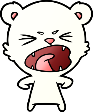 Bir insan tarafından çizilmiş kızgın kutup ayısı çizgi filmi.