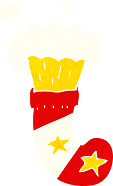 Bir insan tarafından çizilmiş sihirli Noel çorapları.