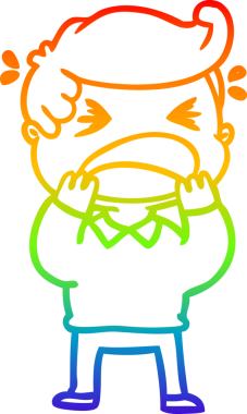 Bir insan tarafından çizilmiş bağıran bir karikatür çizimi.