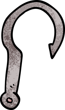 Bir insan tarafından çizilmiş karalama balık kancası.