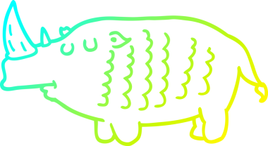 Bir insan tarafından çizilmiş bir gergedanın soğuk gradyan çizimi