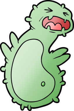 Bir insan tarafından çizilmiş karikatür mikrobu.