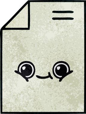 Bir insan tarafından çizilmiş bir kağıdın retro grunge desen karikatürü