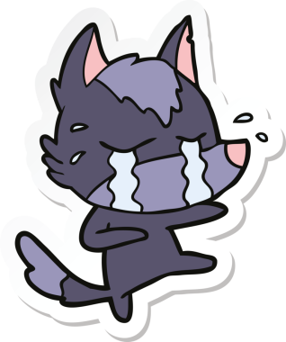 Bir insan tarafından çizilmiş bir karikatür çıkartması.