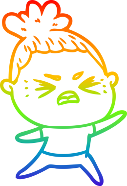 Bir insan tarafından çizilmiş kızgın bir karikatür çizimi.