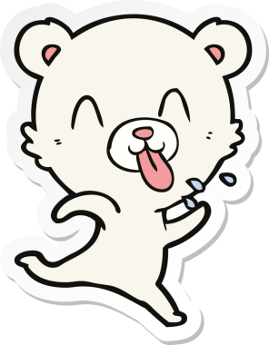 Bir insan tarafından çizilmiş kaba bir kutup ayısının çıkartması.