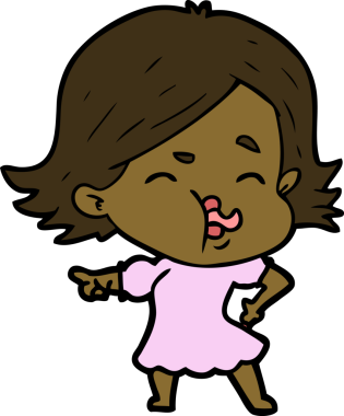 Bir insan tarafından çizilen karikatür kızı.