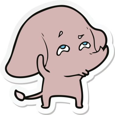 Bir insan tarafından çizilmiş karikatür filinin çıkartması.