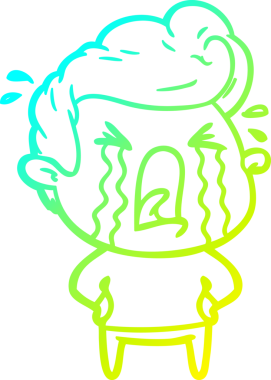 Bir insan tarafından çizilmiş ağlayan bir karikatür çizimi.