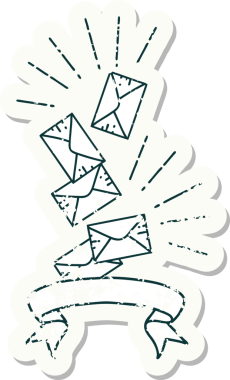 Bir insan tarafından çizilmiş dövme stili eski bir etiket.