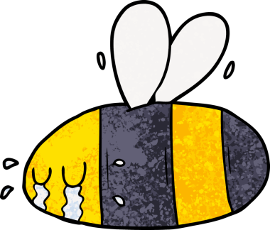 Bir insan tarafından çizilmiş ağlayan bir arı.