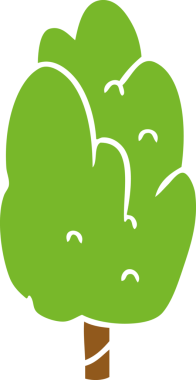 İnsan eliyle çizilmiş karikatür, tek yeşil ağaç.