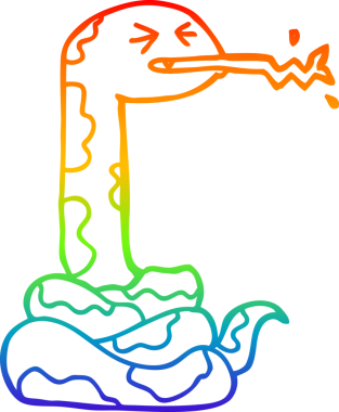 Gökkuşağı gradyan çizgi çizimi Bir insan tarafından çizilen tıslayan yılan çizgi