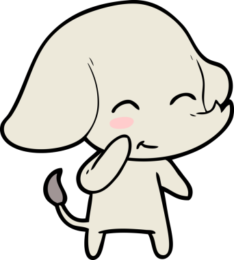 Bir insan tarafından çizilmiş şirin bir fil.