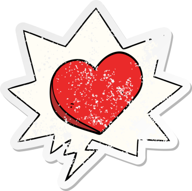 Bir insan tarafından çizilmiş, kederli, eski bir çıkartma.