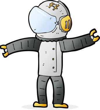 Bir insan tarafından çizilmiş bir astronot.