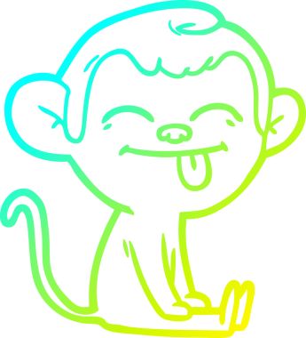 Bir insan tarafından çizilmiş komik çizgi film maymunu çizimi.