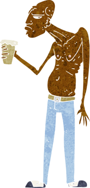 Bir insan tarafından çizilmiş çizgi film holiganı.