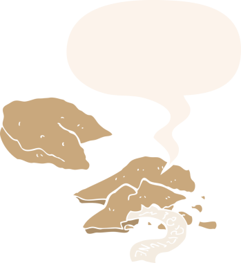 bir insan tarafından çizilmiş, konuşma baloncuklu çizgi film şans kurabiyeleri.