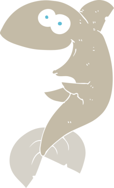 Bir insan tarafından çizilmiş köpek balığının düz renk çizimi