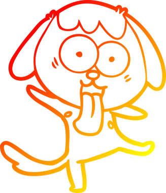 Bir insan tarafından çizilmiş sevimli bir köpeğin sıcak çizgi çizgisi.