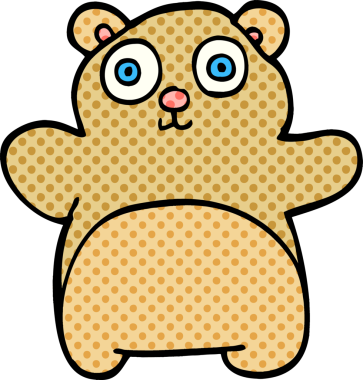 Bir insan tarafından çizilmiş bir oyuncak ayı.