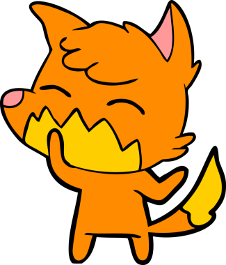 bir insan tarafından çizilmiş tilki çizgi filmi